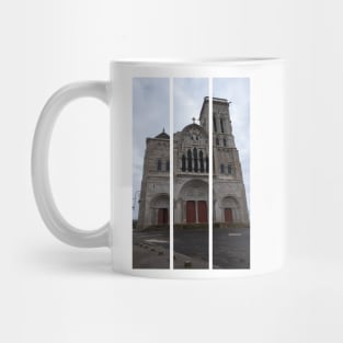Vezelay Abbey is a Benedictine and Cluniac monastery in the Bourgogne-Franche-Comte. Cloudy winter day. (vertical) Mug